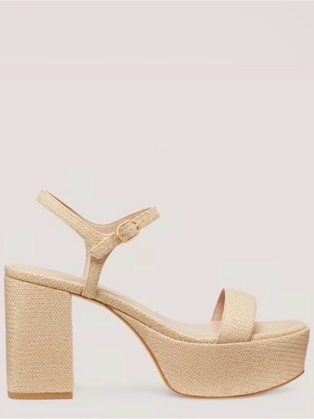 Stuart weitzman raffia dancer block heel size 7